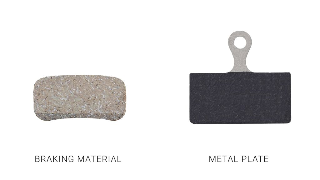 bike disc brake pad's braking material and metal plate