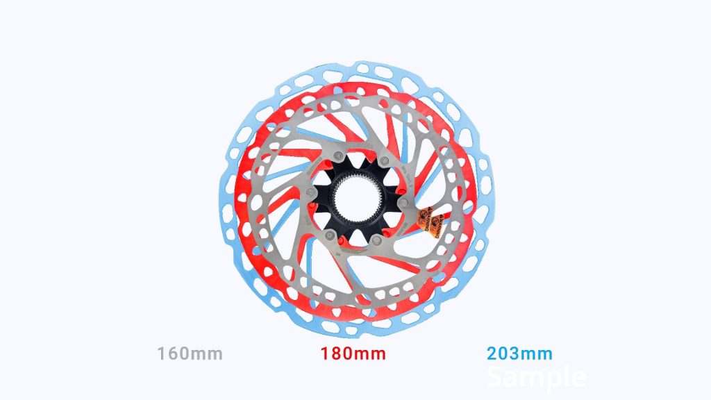 bike rotor - size comparison