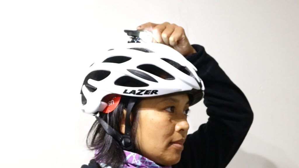 Cycling safety equipment helmet light