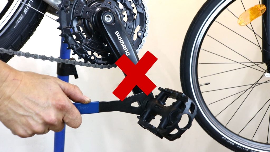 removing bike pedals using incorrect tool