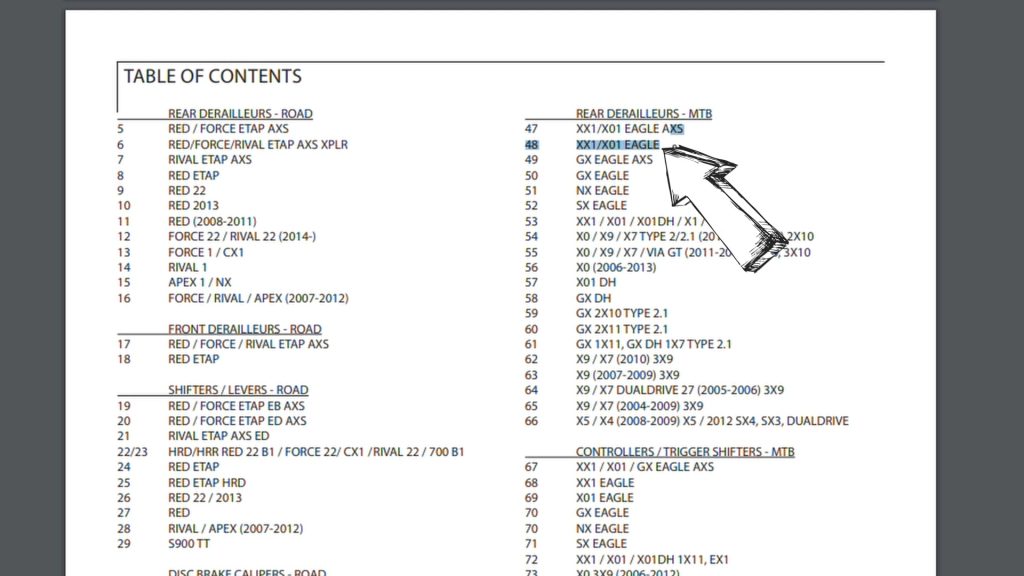 in the catalogue find your Sram rear derailleur