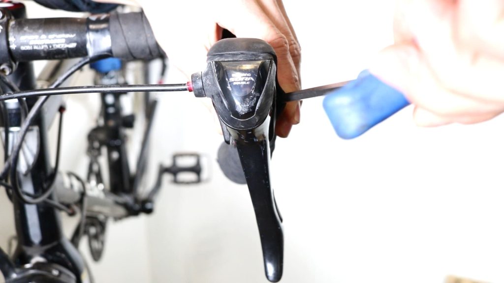 drop bar brake levers being tightened