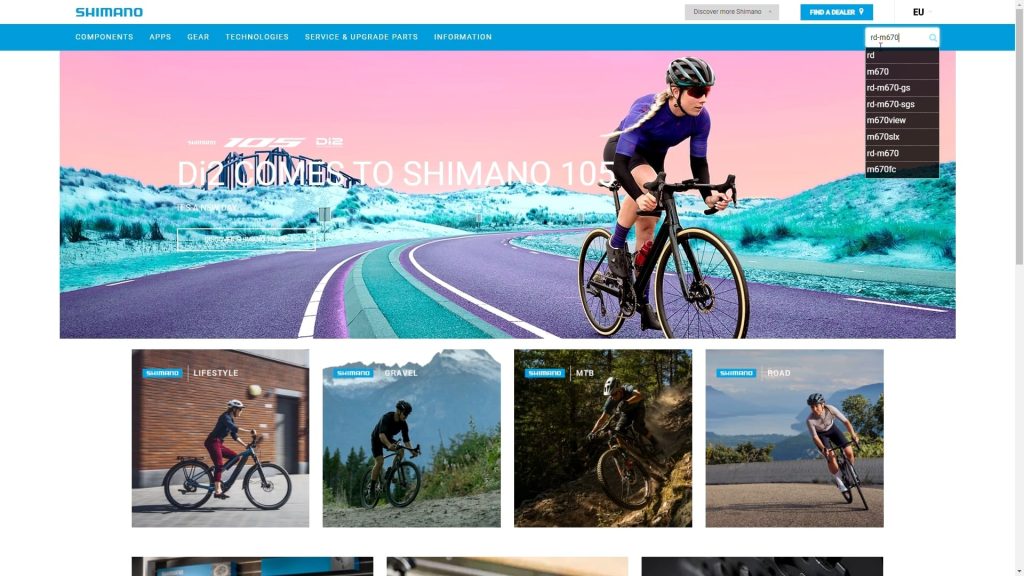 visiting shimano website