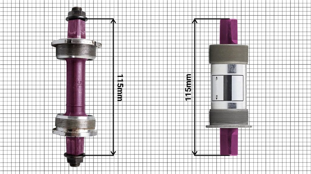 cup and cone bottom bracket axle this same length as a cartridge bottom bracket