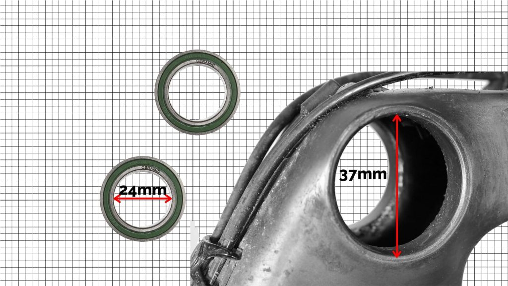 BB90 and BB95 axle diameter and shell inner diameter