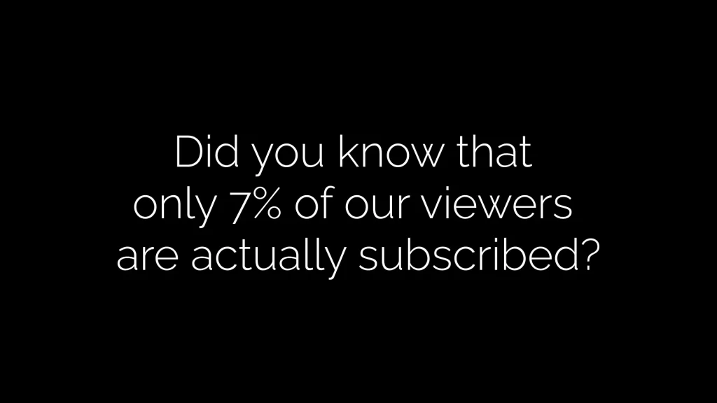 Only 7% of our YouTube viewers are actually subscribed
