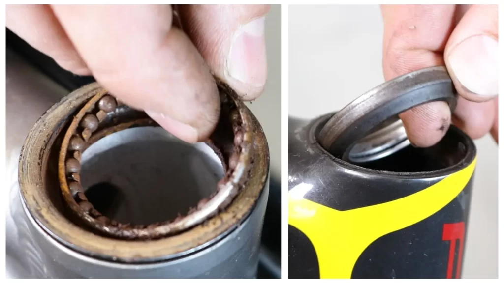 removing bearings from a bike headset